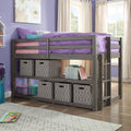 Black Twin Loft Storage Bed W85771