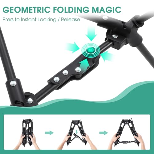 Portable Folding Camping Chair 330 lbs Black S9412