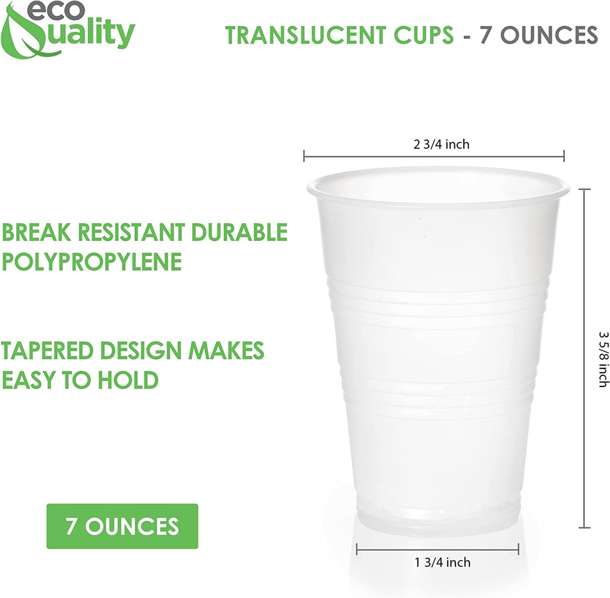 7oz Clear Plastic Cups Disposable BPA-Free H4229