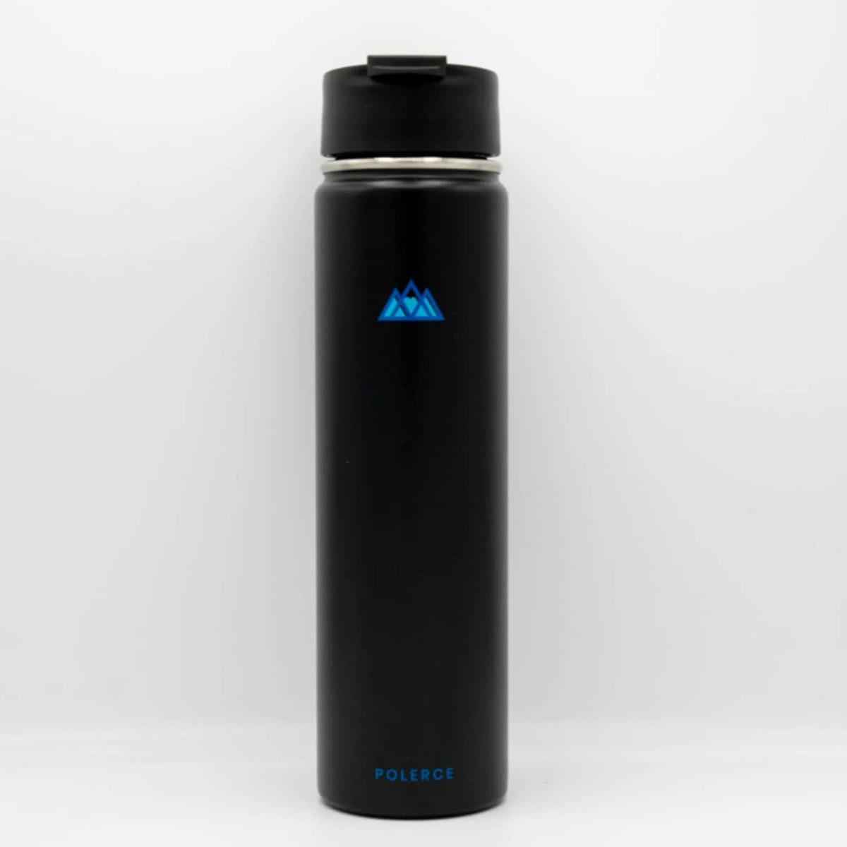 24 Oz Black Stainless Steel Vacuum Insulated Bottle with 3 Lids X820583