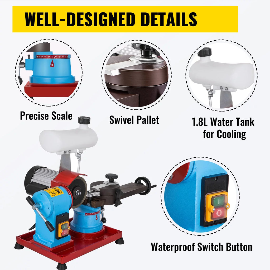 110V 370W Rotary Saw Blade Sharpener Machine with Water Tank H22124