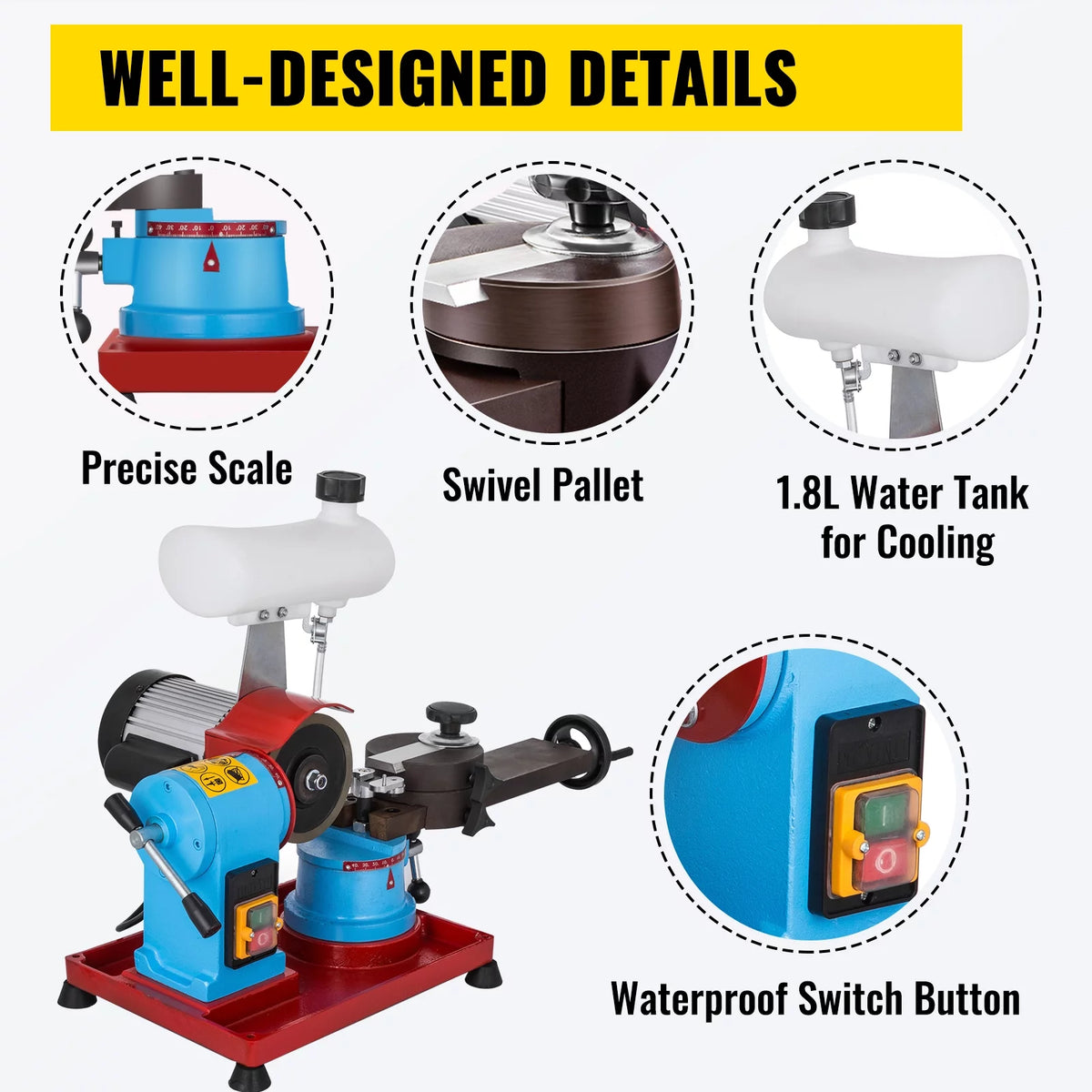 110V 370W Rotary Saw Blade Sharpener Machine with Water Tank H22124