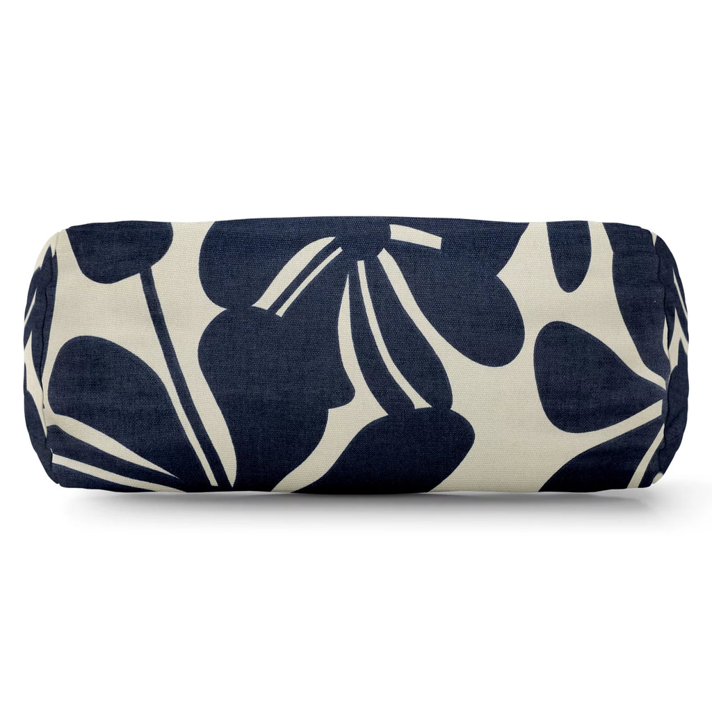 Navy Round Bolster Decorative Throw Pillow M179