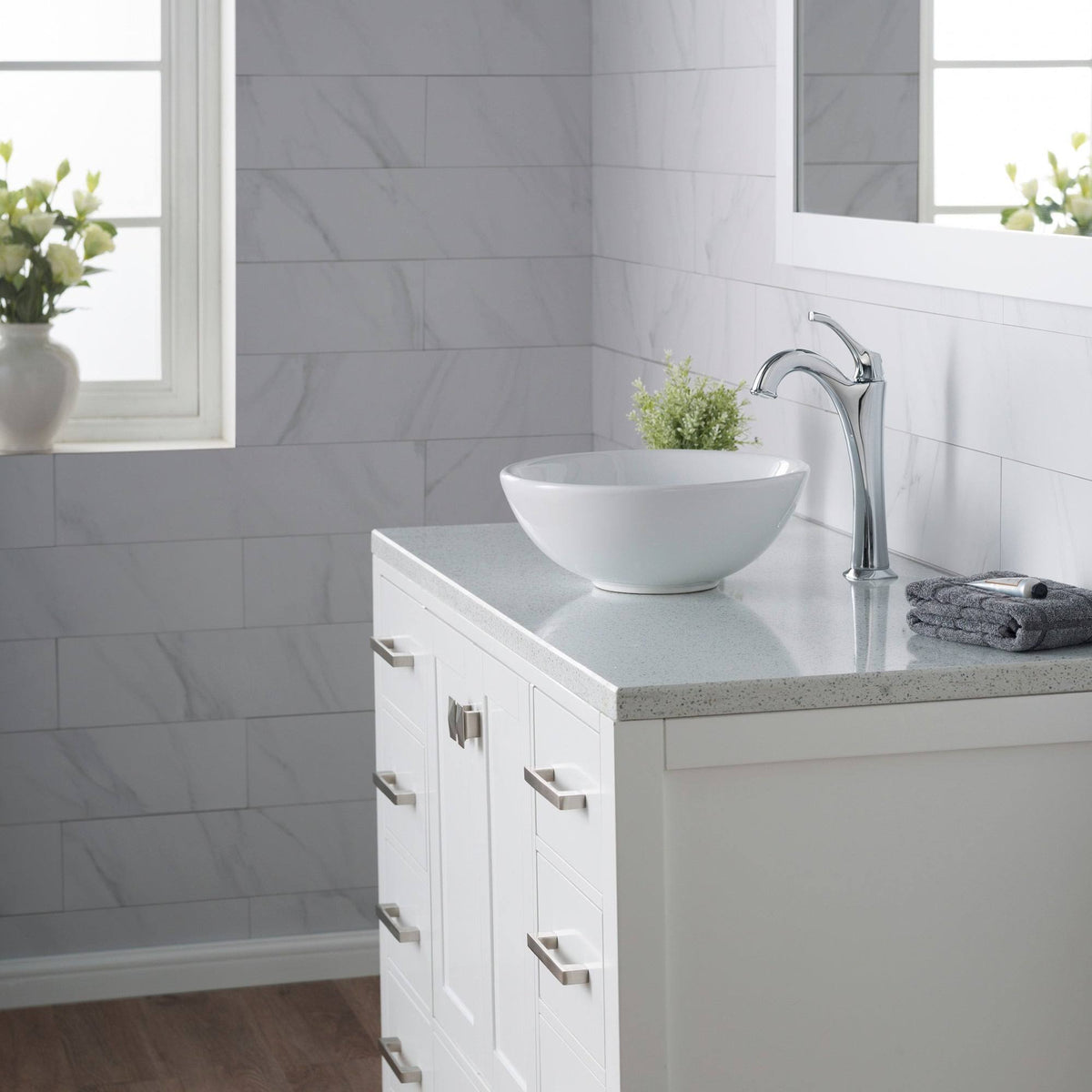 Oil Rubbed Bronze Bathroom Sink and Faucet Set I546