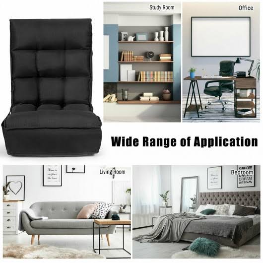 Black Adjustable Folding Floor Chair Sofa F5174
