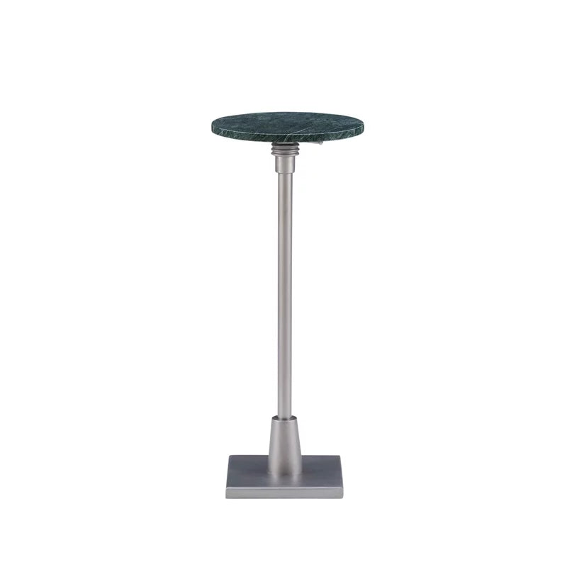Adjustable Metal and Green Marble Accent Table R855