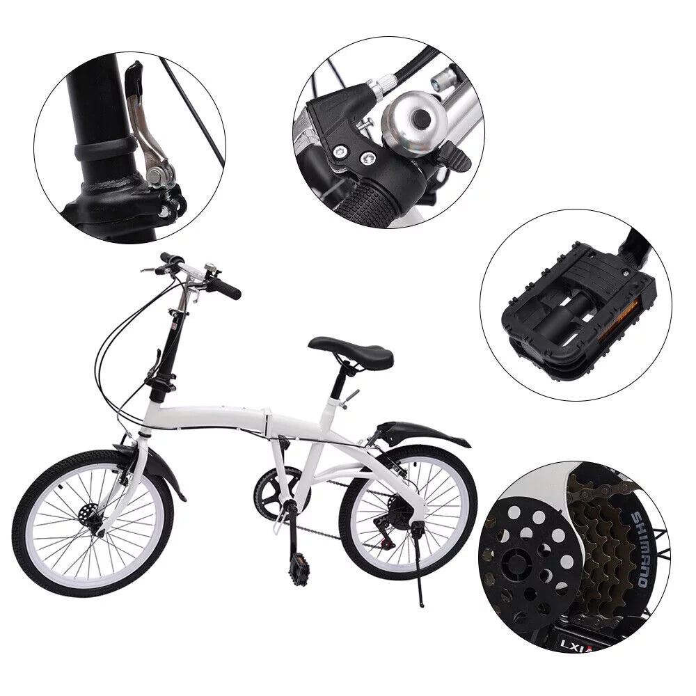 20-inch Folding Bike 7 Speed White X741
