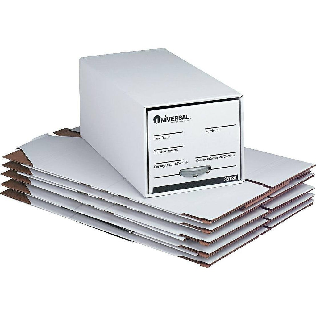 White Fiberboard Storage Box Drawer Files A411158