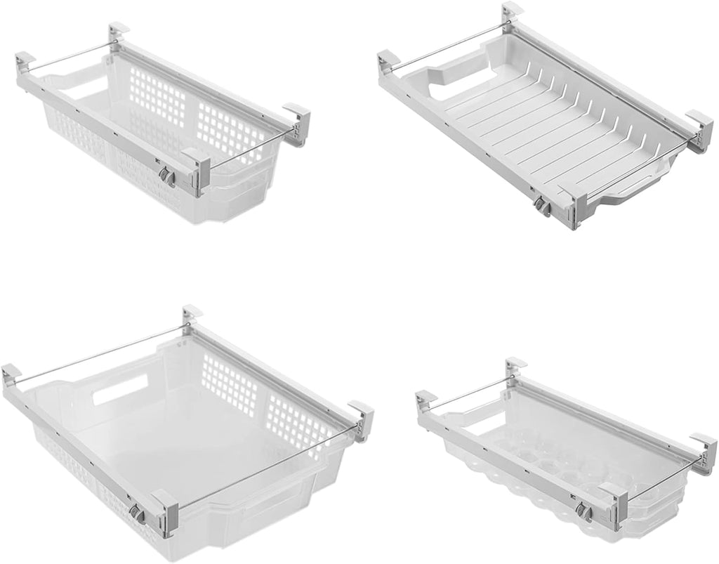 Clear Pack of 2 Adjustable Refrigerator Drawer Set I802610