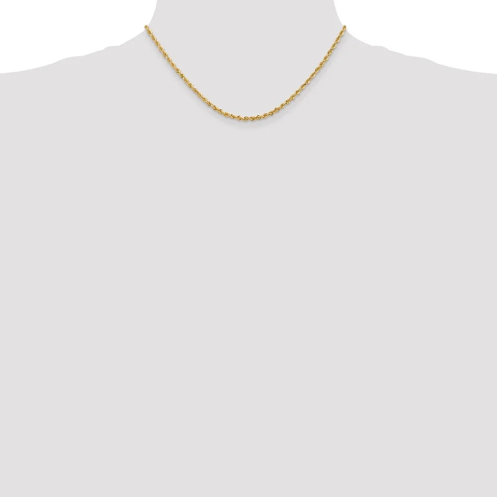 14k Yellow Gold Rope Chain Necklace 16inch K401