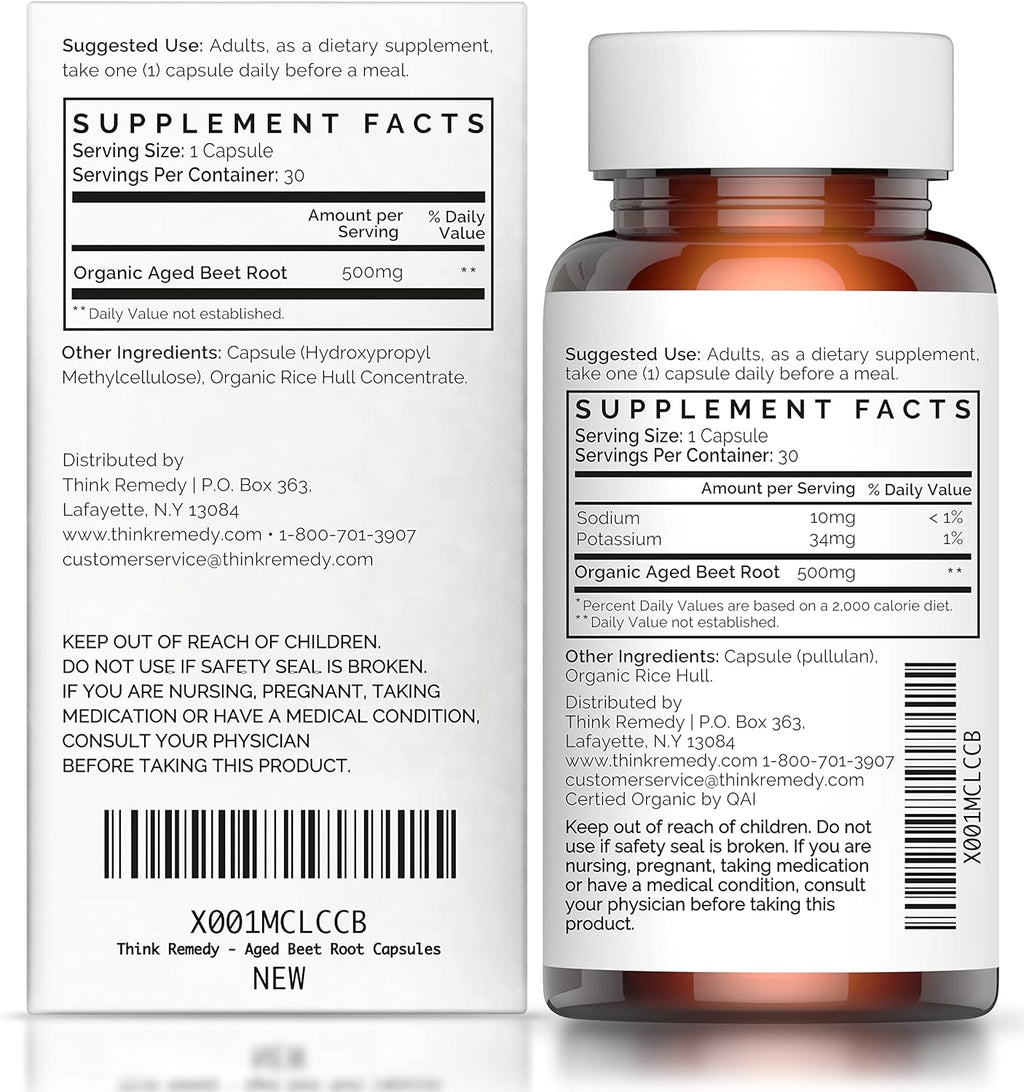 Organic Beet Root Capsules - 30 Capsules P650