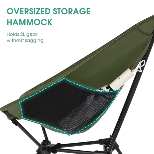 Portable Folding Camping Chair 330 lbs Black S9412