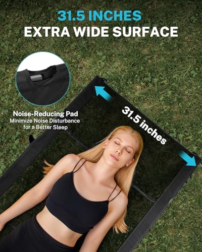 31.5" Extra Wide Camping Cot with Breathable Mesh Fabric X1590