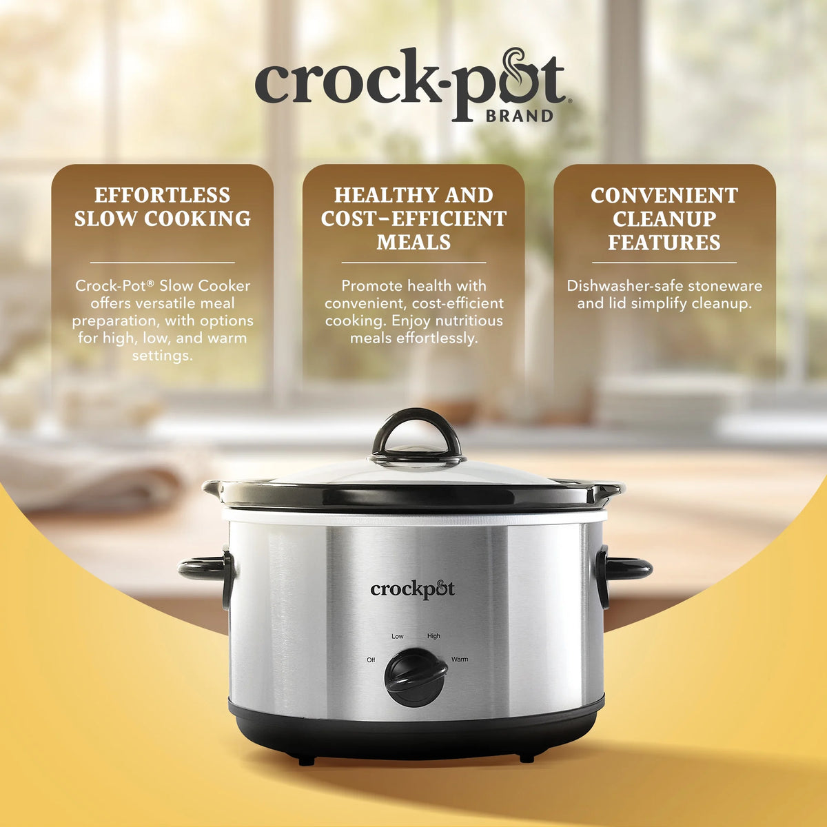 4.5 Quart Manual Slow Cooker Silver E811044