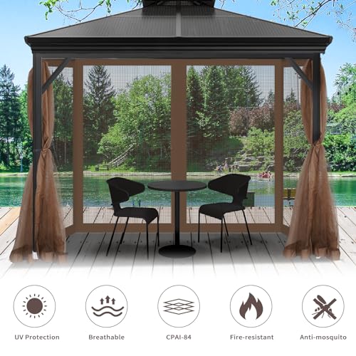 10' x 10' 4-Panel Sidewall Mosquito Netting with Zippers (Black) Z539