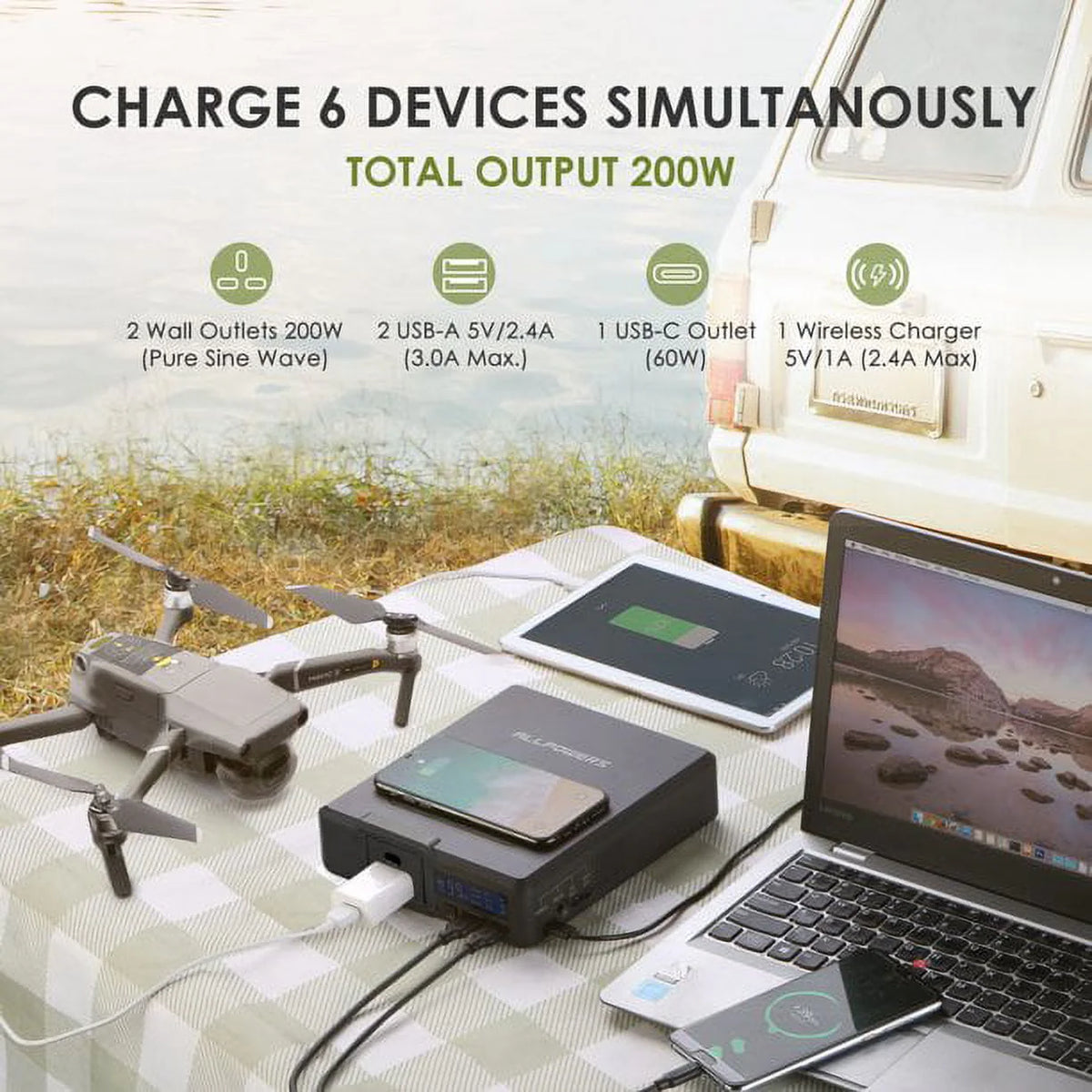 200W 154Wh Portable Power Station with 100W Foldable Solar Panel U932913