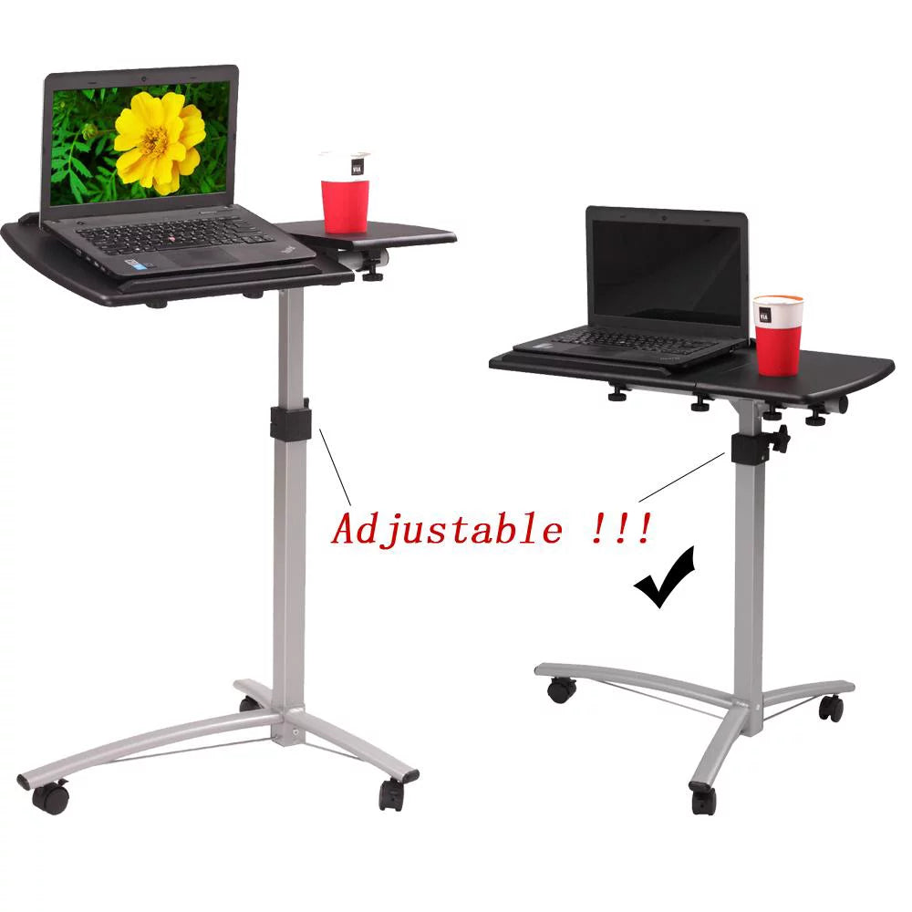 Adjustable Laptop Table with Wheels, Black C41970