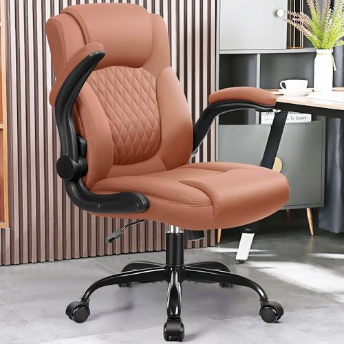 Black Leather Office Chair with Wheels H8270