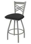 Swivel Counter Stool with Anodized Nickel Finish and Iron Seat Y539196