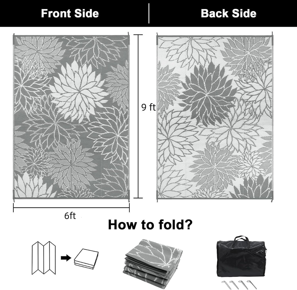 6'x 9' Waterproof Outdoor Patio Rug Y449363
