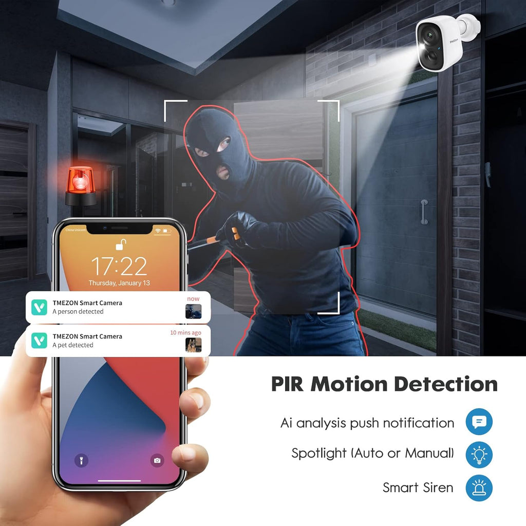 Wireless Battery Powered 1080p Security Camera with Night Vision V3670