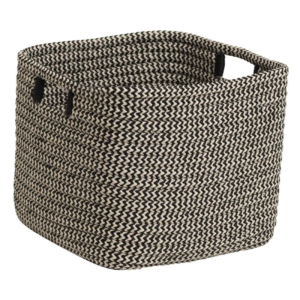 Black and White Industrial Rectangular Storage Basket C9630
