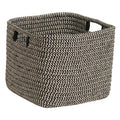 Black and White Industrial Rectangular Storage Basket C9630