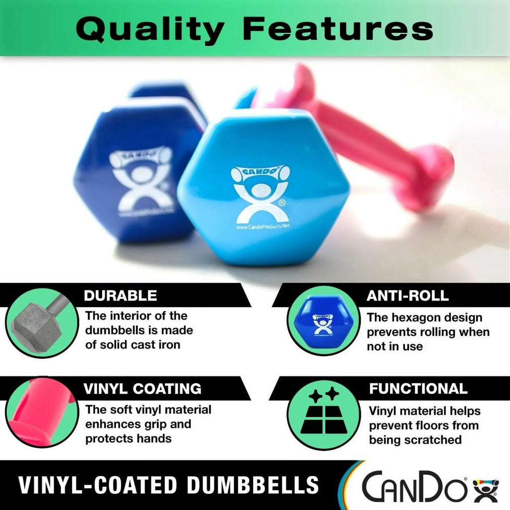 20 Piece Vinyl Coated Iron Dumbbell Set D11489