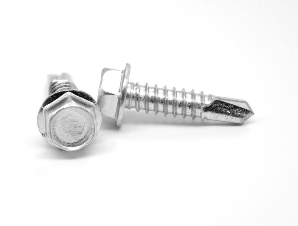 1/4-20 x 1 1/4 Self Drilling Screw Hex Washer Head Zinc Plated R21609