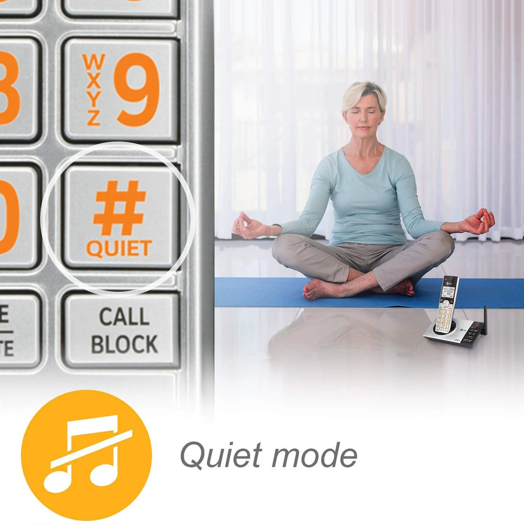 Silver/Black DECT 6.0 Expandable Answering System with 4 Handsets Q72809