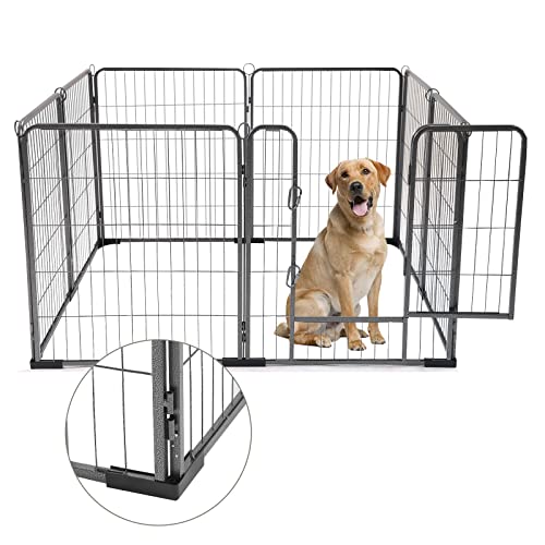 8 Panels 39 Inch Foldable Metal Dog Playpen M57693