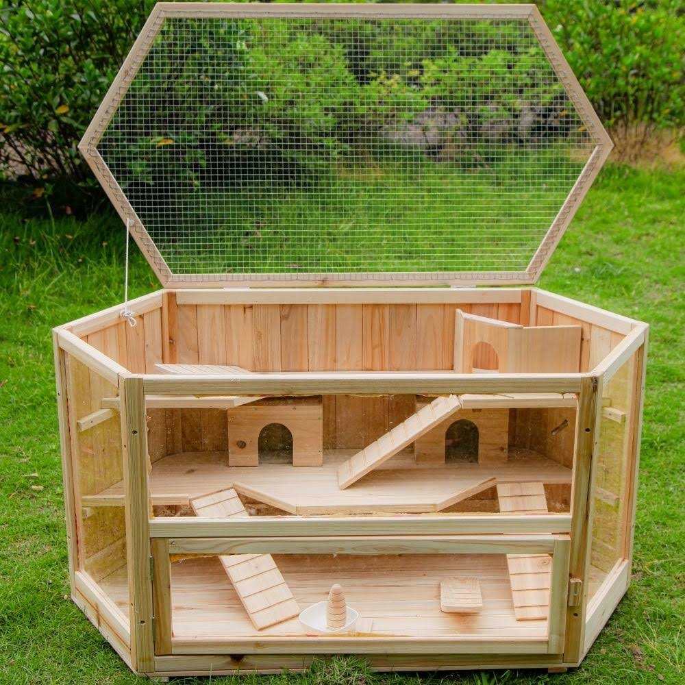 3-Tier Fir Wood Hamster Cage V477