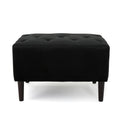 Black and Dark Brown Velvet Ottoman W8165