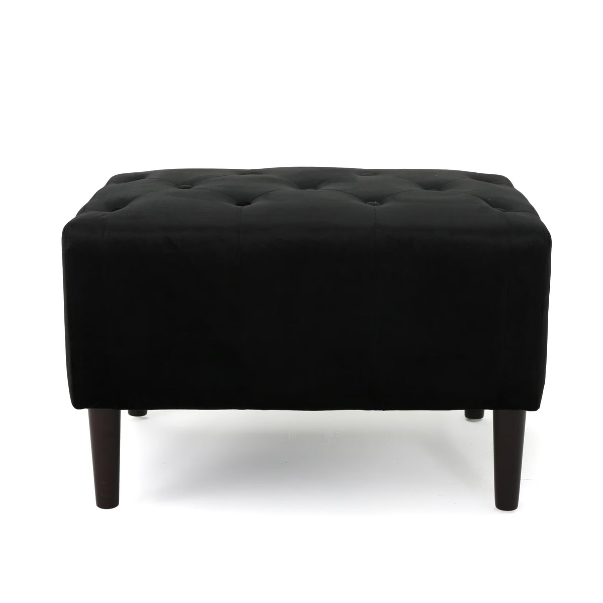 Black and Dark Brown Velvet Ottoman W8165