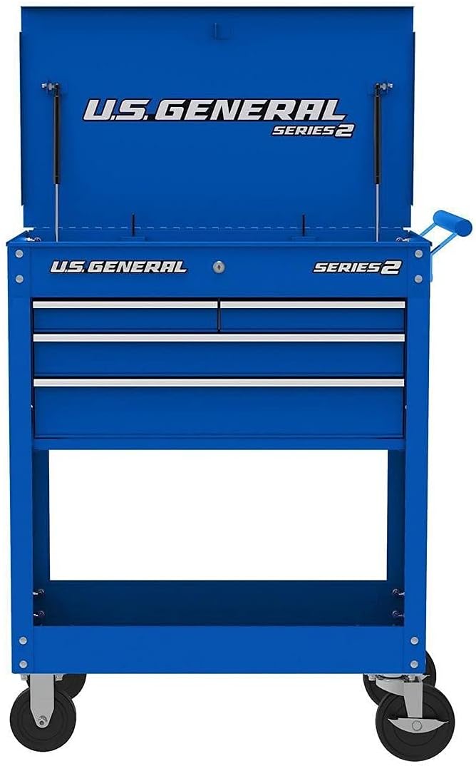 Blue Glossy 4 Drawer Roller Cart Tool Cabinet Q46100