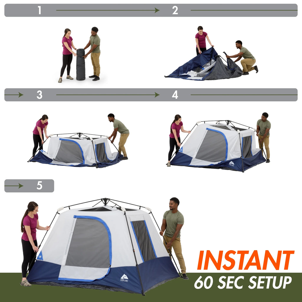 4-Person Instant Cabin Tent with LED Lighted Hub V8351