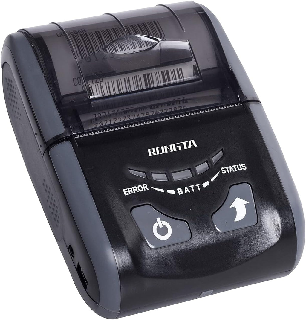 Portable Receipt Printer 58mm Direct Thermal Printer with Bluetooth USB, Grey, Pack of 2 W524