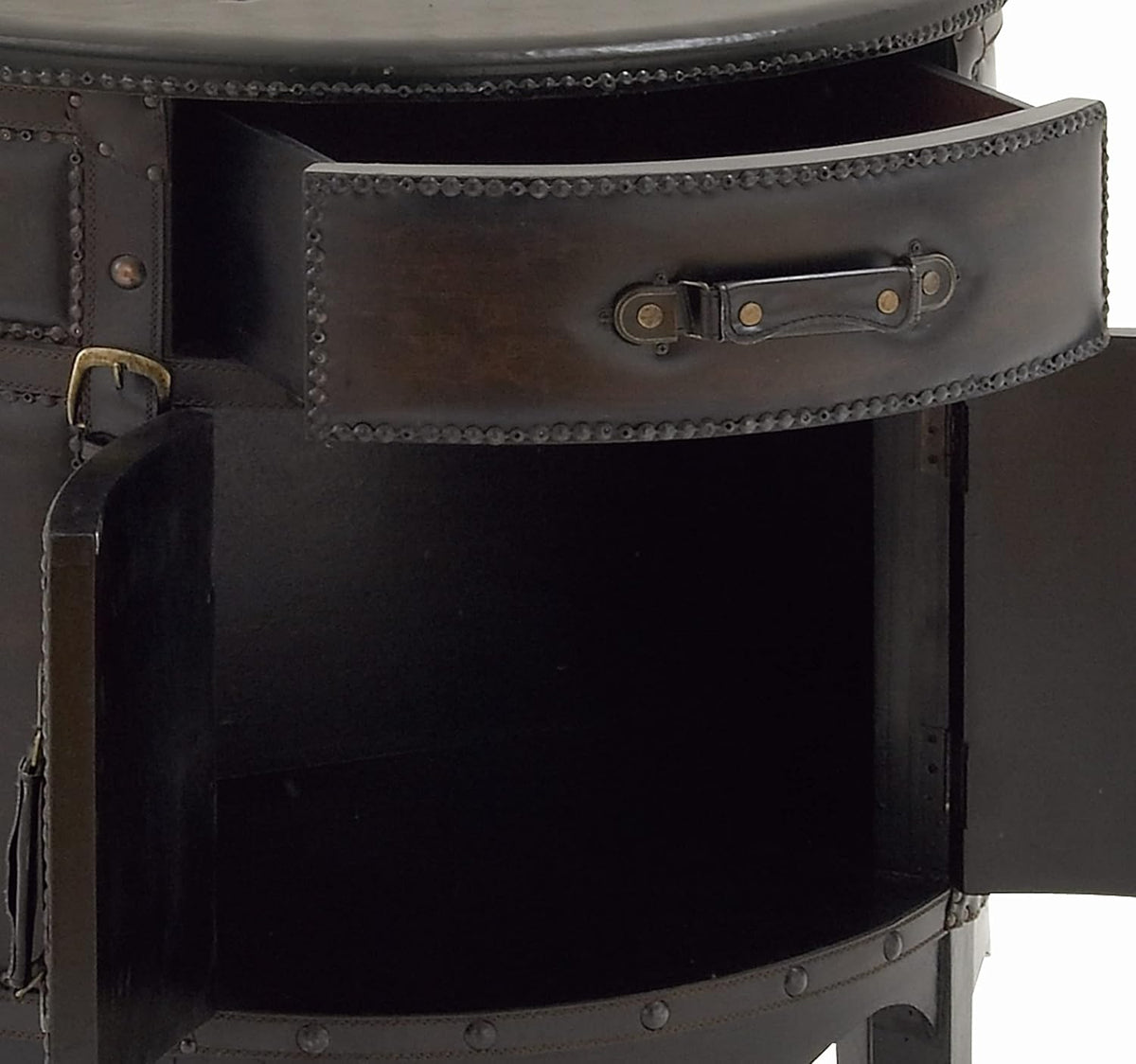 Wood Leather Cabinet Q598540