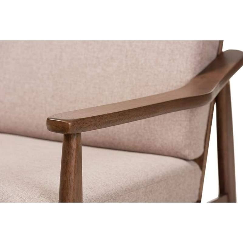 Light Brown Wood 2-Seater Loveseat M717