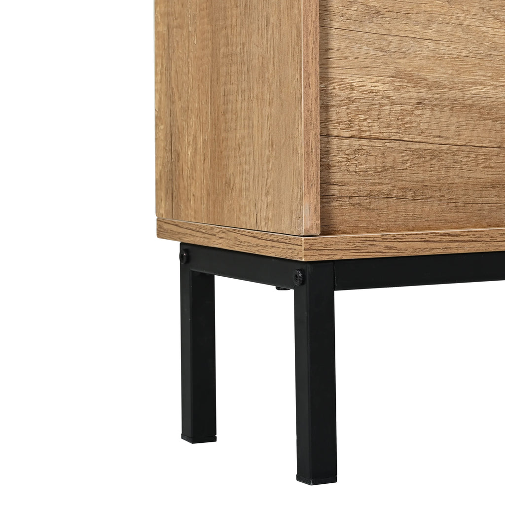 3 Flip Drawer Rattan Shoe Cabinet with Metal Legs U581