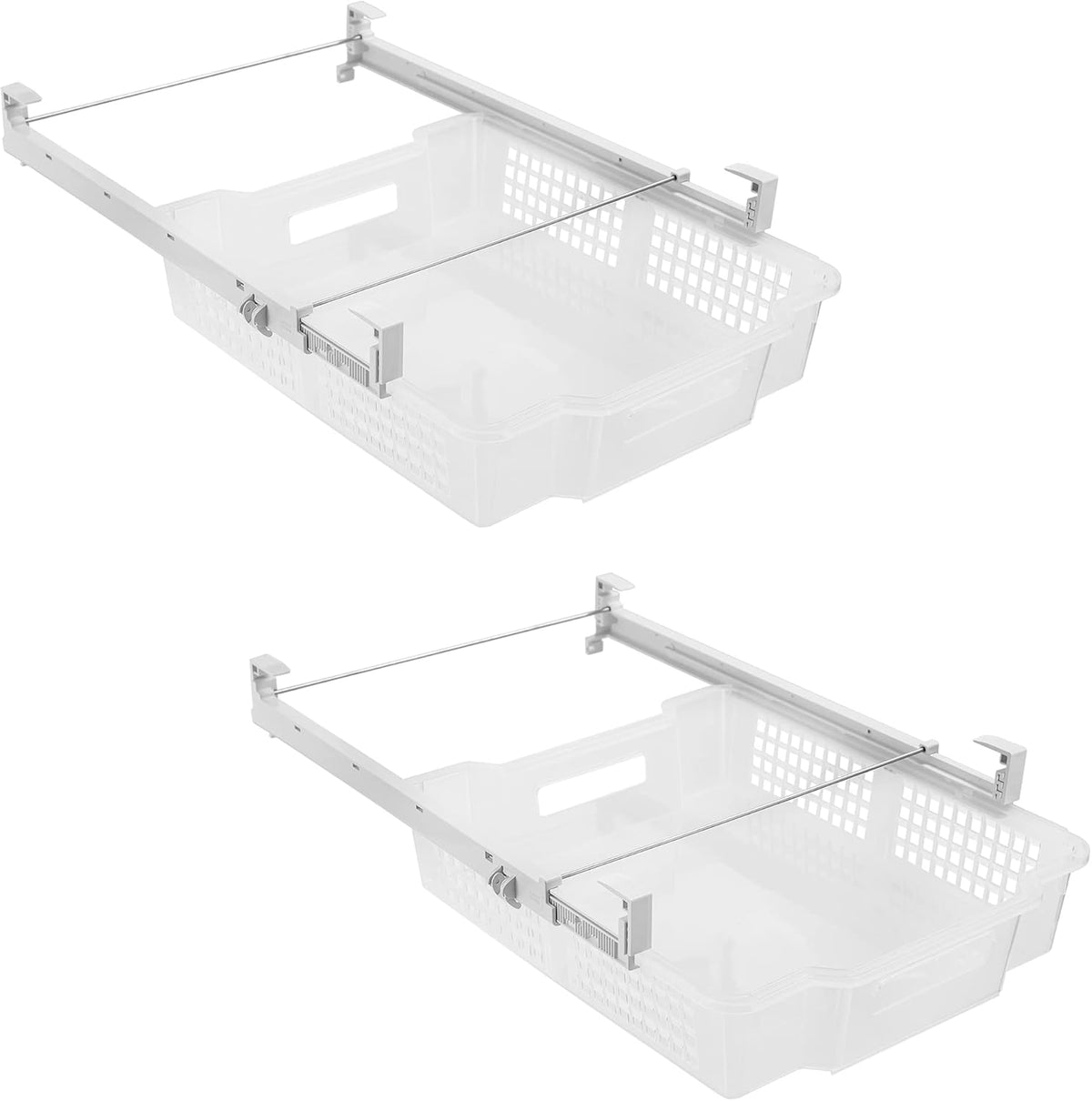 Clear Pack of 2 Adjustable Refrigerator Drawer Set I802610