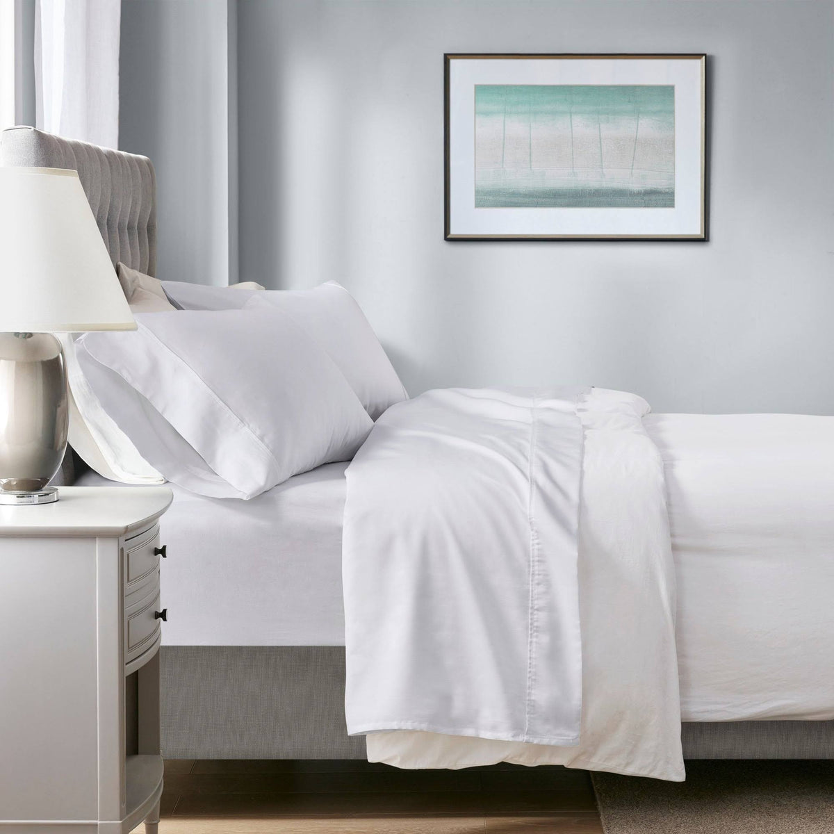 White 4 Piece Sheet Set - Cal King V561