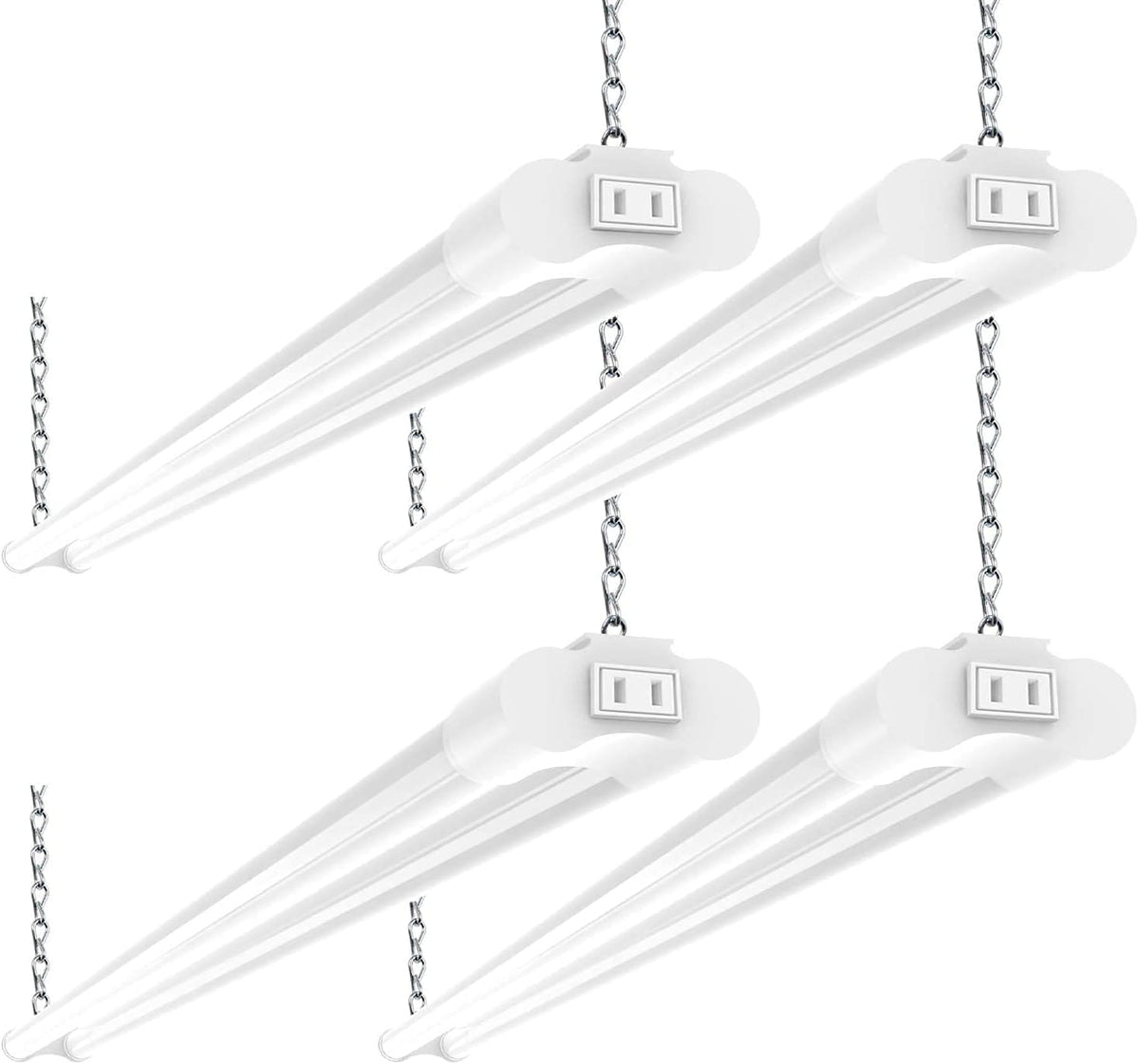 4 Pack Linkable LED Shop Light, 4 FT, 4000 LM, 48 Inch, 40W, 5000K Daylight, Black V367