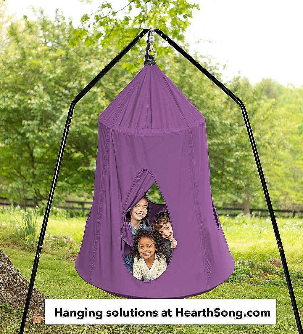 Purple Nylon Hanging Tent with Inflatable Cushion C65837