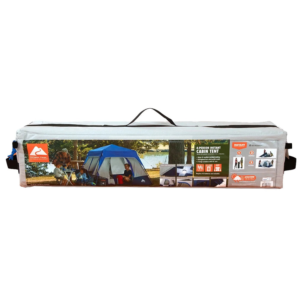 4-Person Instant Cabin Tent with LED Lighted Hub V8351