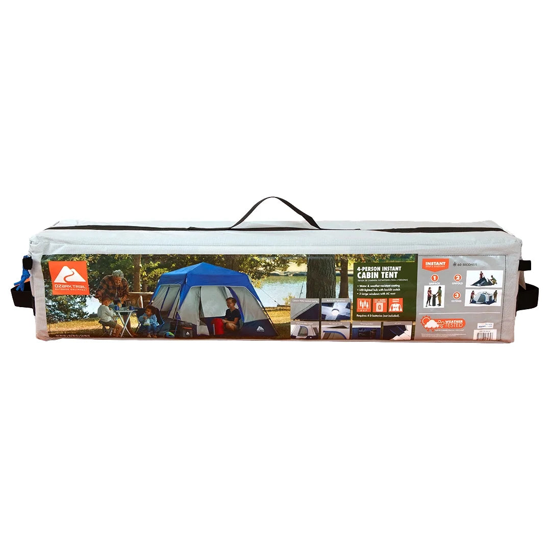 4-Person Instant Cabin Tent with LED Lighted Hub V8351