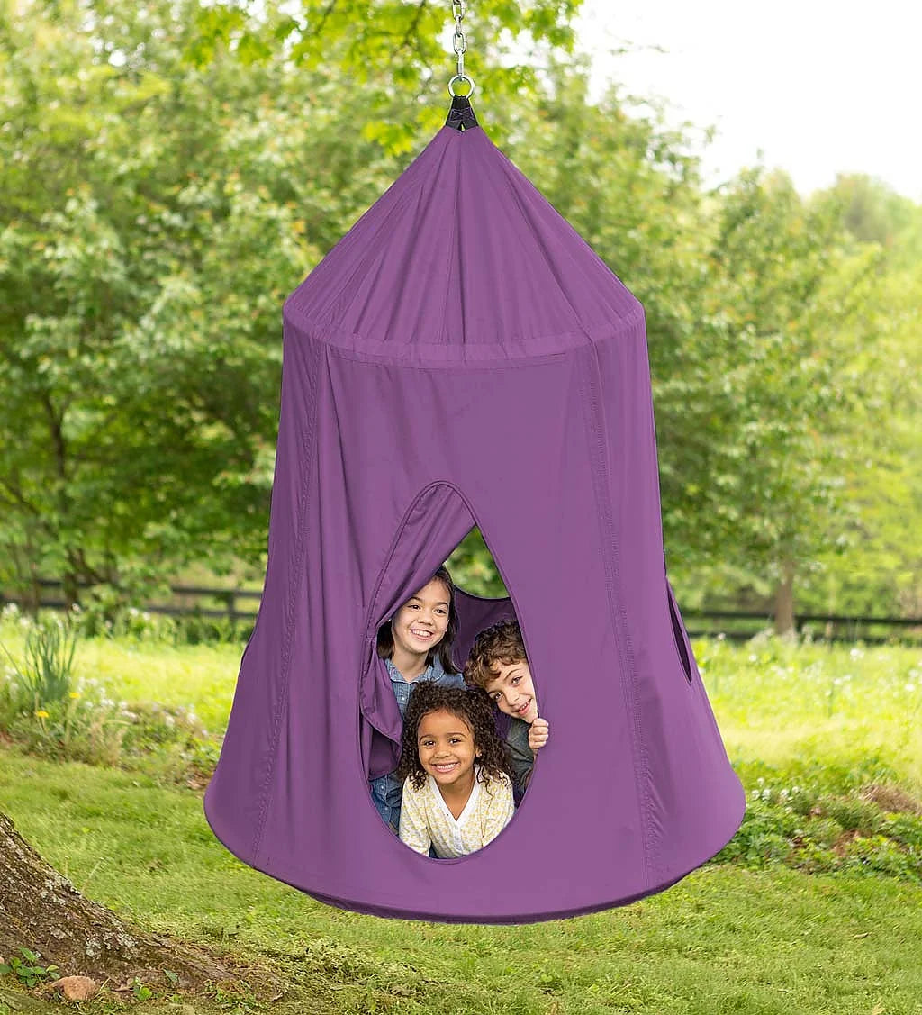 Purple Nylon Hanging Tent with Inflatable Cushion C65837