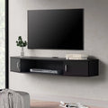 Floating TV Stand with LED Lights and Storage Cabinets G67148
