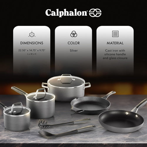 10 Piece Hard Anodized Nonstick Pots and Pans Cookware Set Y229138