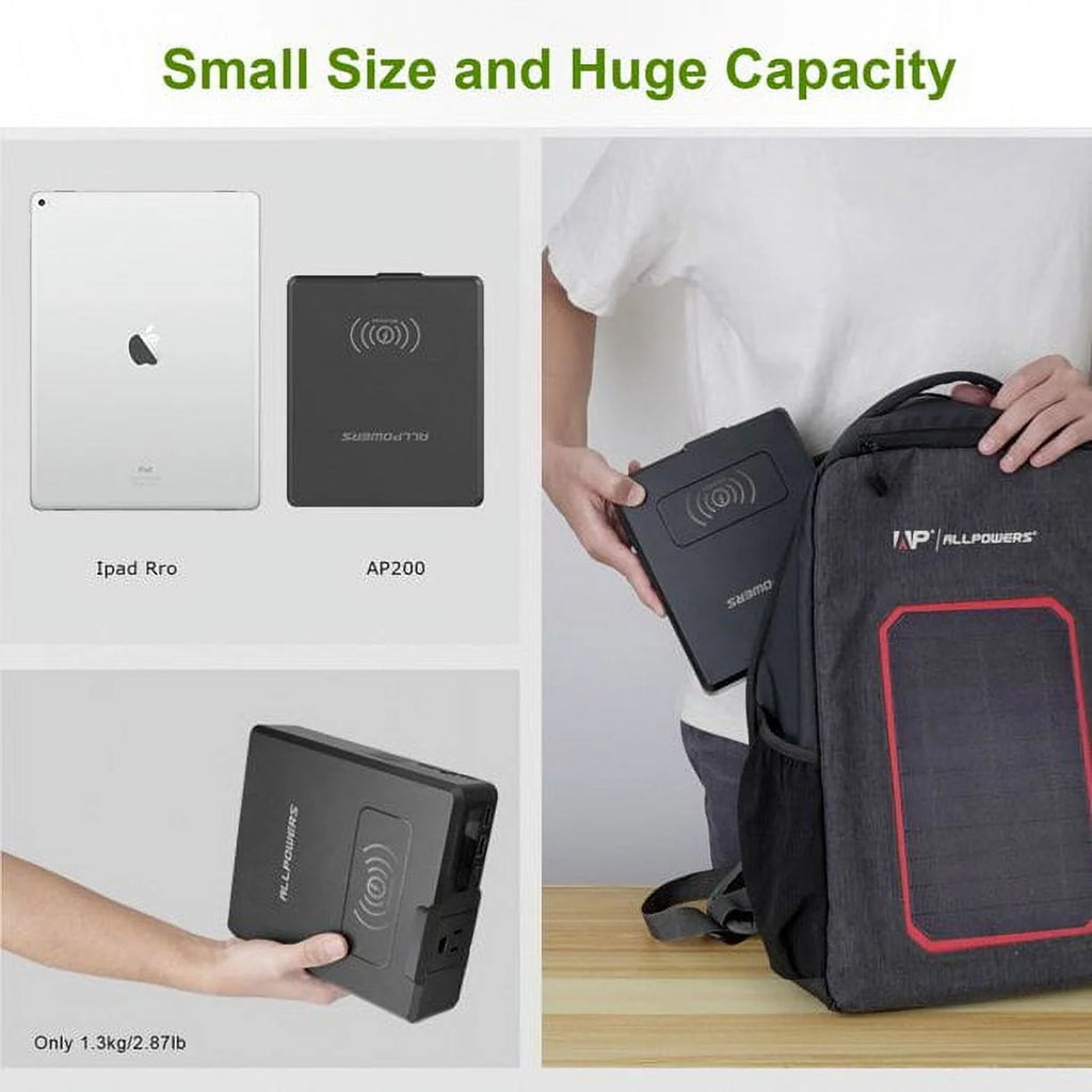 200W 154Wh Portable Power Station with 100W Foldable Solar Panel U932913